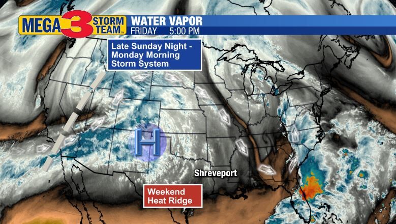 Water Vapor Image of the Sunday Night Storm System
